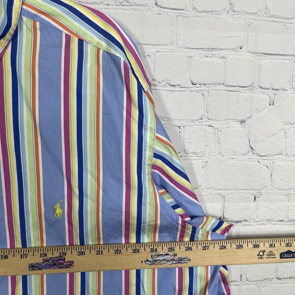 Polo Ralph Lauren Shirt Men XXL Button Down Striped Plaid Classic Fit Preppy - Picture 7 of 9